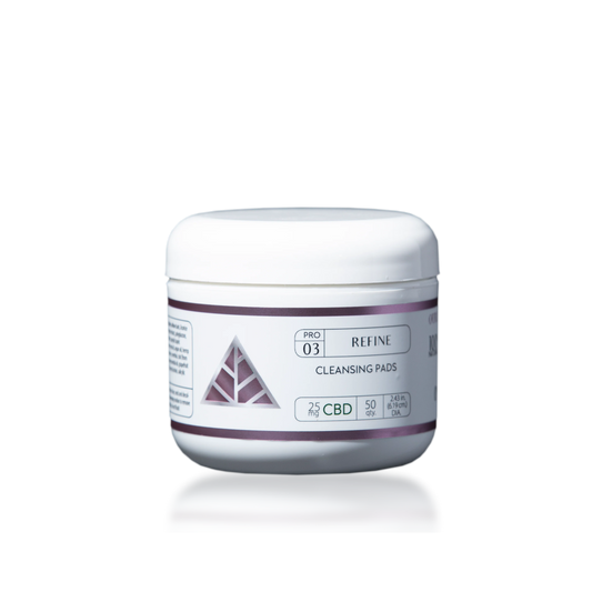Jar of cleansing pads with a 'Color Up' pink triangle logo on a transparent background