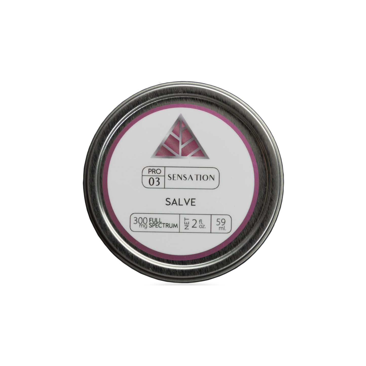 Aluminum tin with Color Up Sensation Salve on white background.