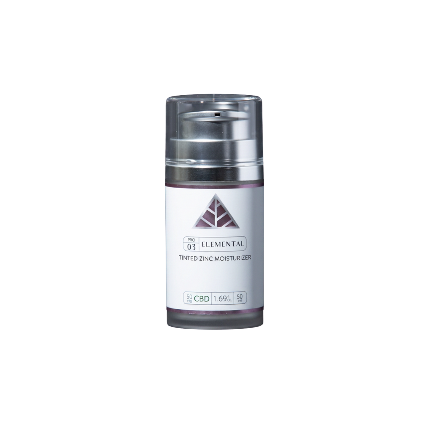 Color Up ELEMENTAL TINTED Zinc Moisturizer with CBD, non-nano zinc oxide, and sheer mineral coverage on transparent background.