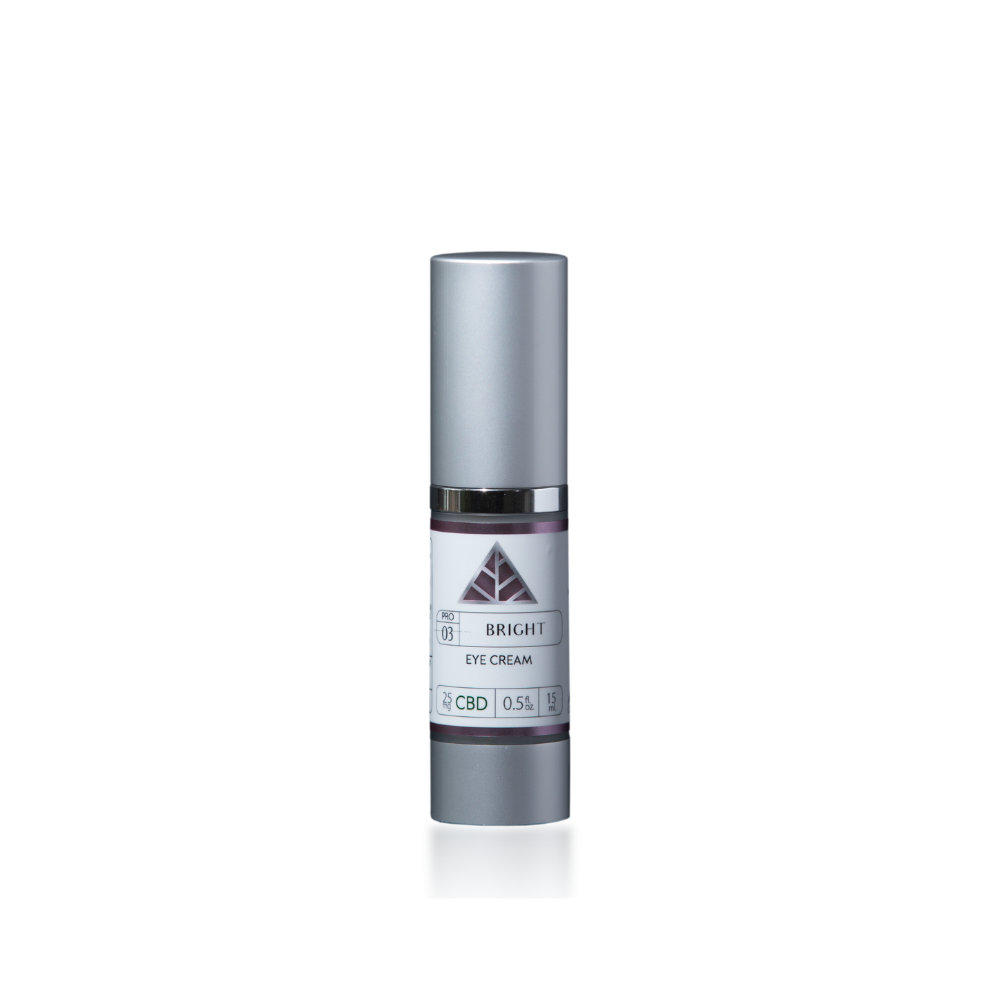 Color Up BRIGHT Eye Cream in a 15ml airless pump bottle with CBD and peptides for targeted under-eye skincare, dark circle care, and professional eye treatments on a white background