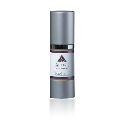 Firm Peptide Serum by Color Up in silver cosmetic bottle with pink triangle logo