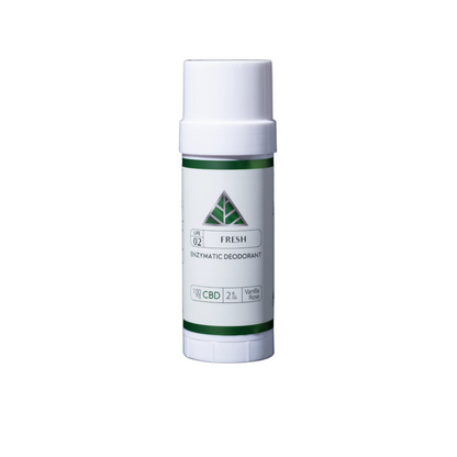 Color Up FRESH Enzymatic Deodorant with CBD for aluminum-free odor control and clean daily personal care on a white background.