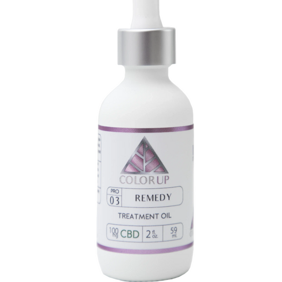 Video of Color Up REMEDY Treatment Oil with CBD, rosehip oil, and botanical oils for nourishing facial skincare.