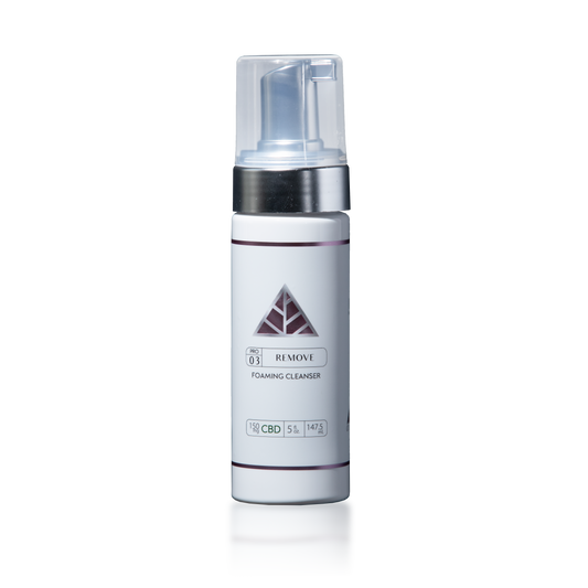 Color Up REMOVE Foaming Cleanser in 5 oz retail size for gentle pH-balanced daily facial cleansing and sensitive skin care on transparent background.
