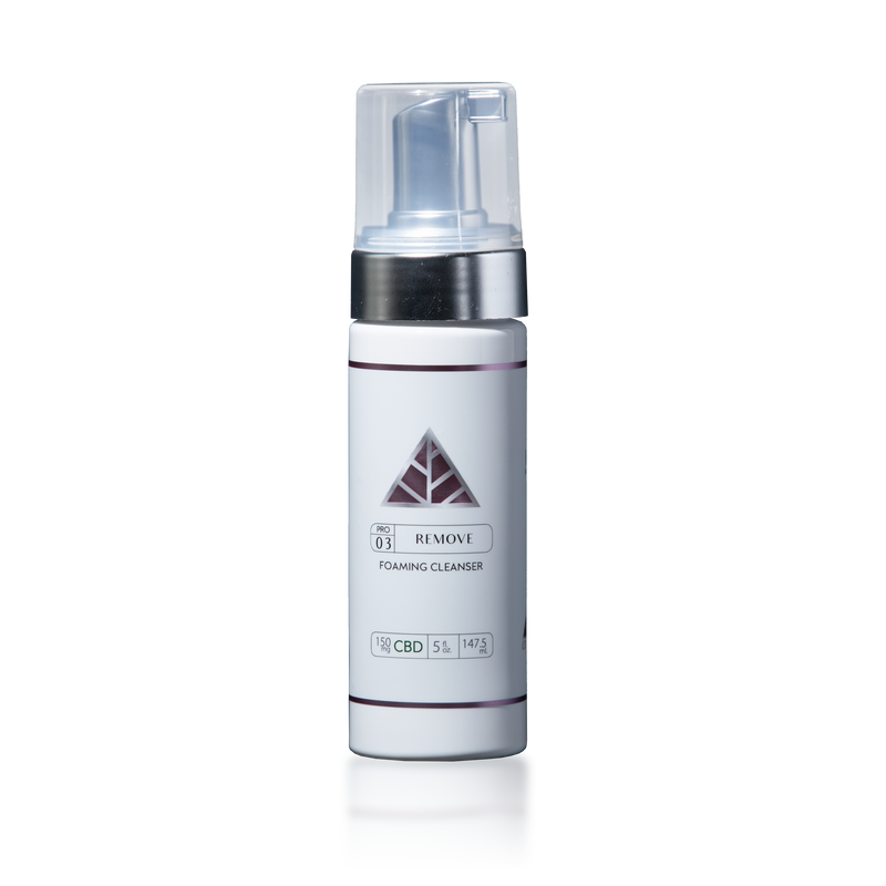 Color Up REMOVE Foaming Cleanser in 5 oz retail size for gentle pH-balanced daily facial cleansing and sensitive skin care on transparent background.