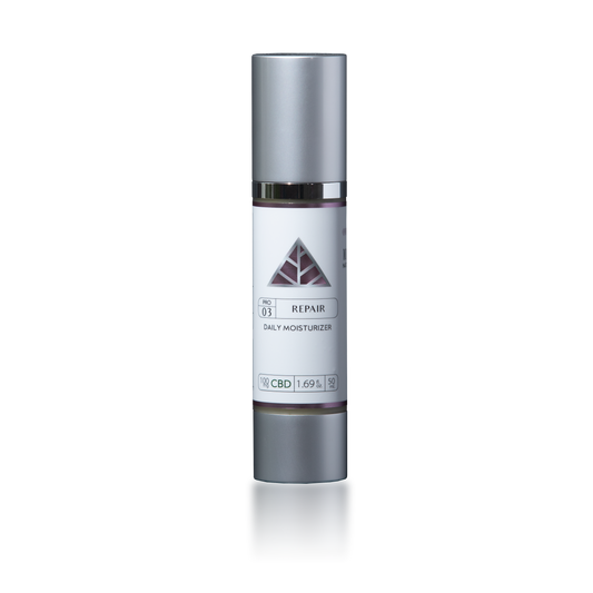 Color Up REPAIR Daily Moisturizer in 1.69 oz retail size for daily barrier repair, hydration, and professional home-care routines on transparent background.
