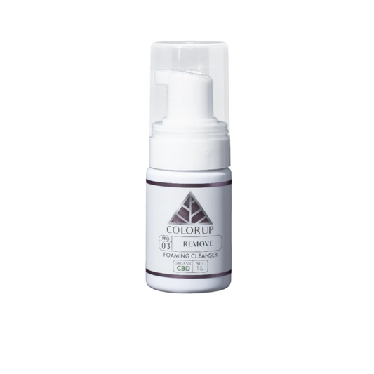 Color Up REMOVE Foaming Cleanser in 1 oz travel size for gentle pH-balanced cleansing, sampling, and client travel skincare on white background.