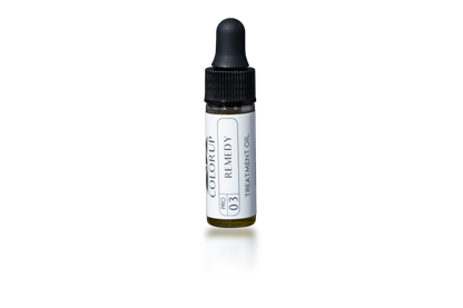 Color Up Travel Sized REMEDY Treatment Oil with CBD, rosehip oil, and botanical oils for nourishing facial skincare on transparent background.